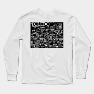 Toledo Ohio Map Long Sleeve T-Shirt